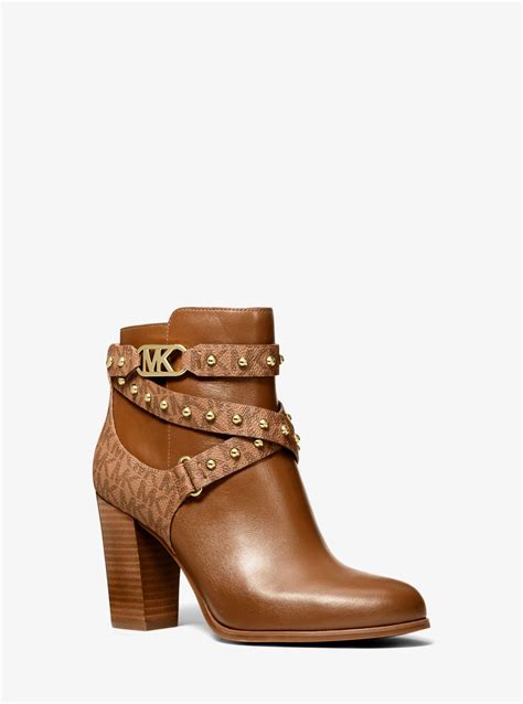 michael kors cognac brown boots studs|Michael Kors burnished boots.